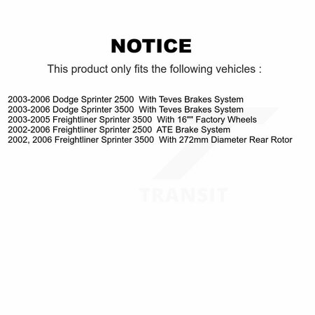 Tec Rear Ceramic Disc Brake Pads For Sprinter 2500 Freightliner Dodge 3500 TEC-1006